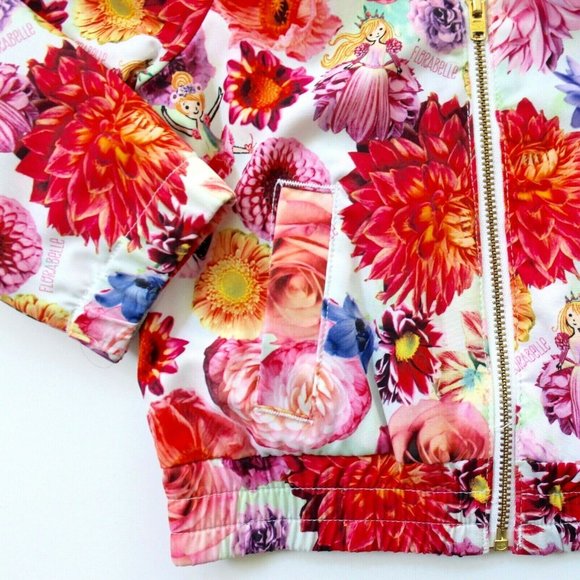 Florabelle Long Sleeve Floral Zip Bomber Jacket Size 18M - White/Pink - Picture 4 of 5